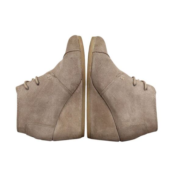 Toms Shoes Womens 7 Bootie Wedge Desert Lace Up Chukka Leather Casual Taupe Kala - Picture 11 of 15